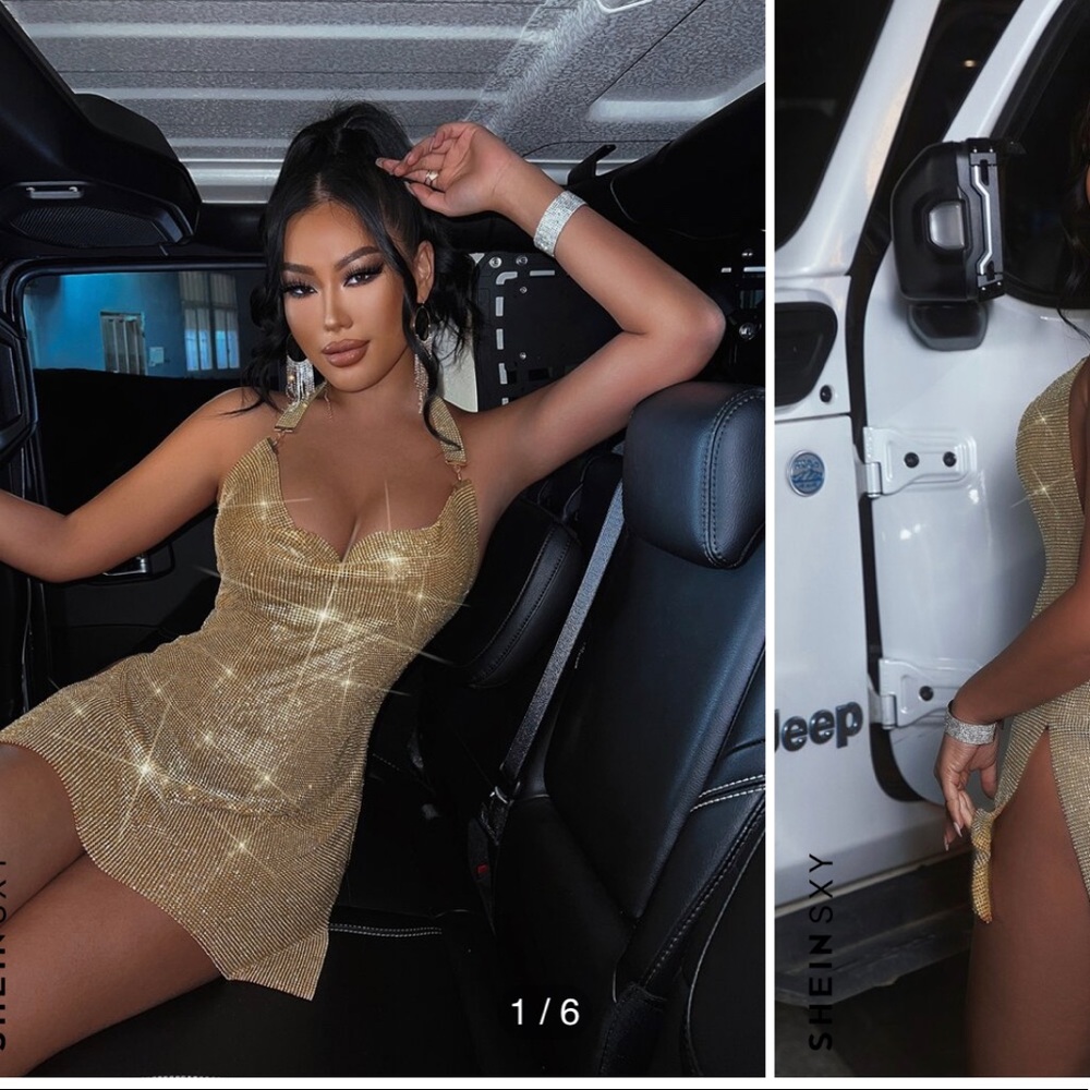 Gold chain dress